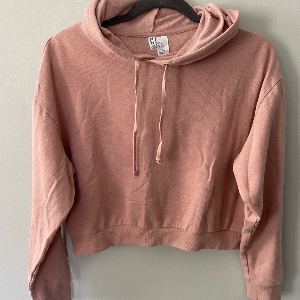 Women’s Light Pink Cropped Hoodie